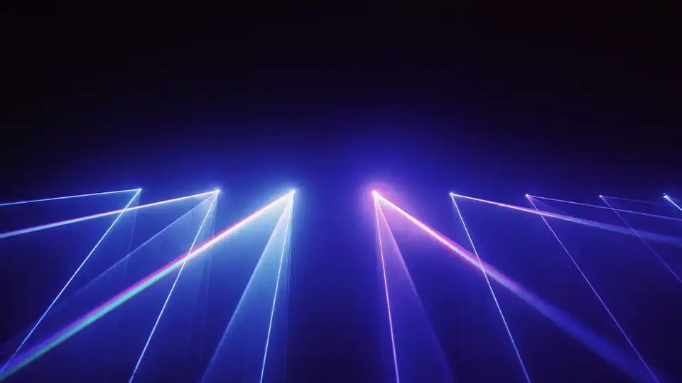 Lichtstrahlen vor blauem Hintergrund, Bild zum Quest "Light Beam"